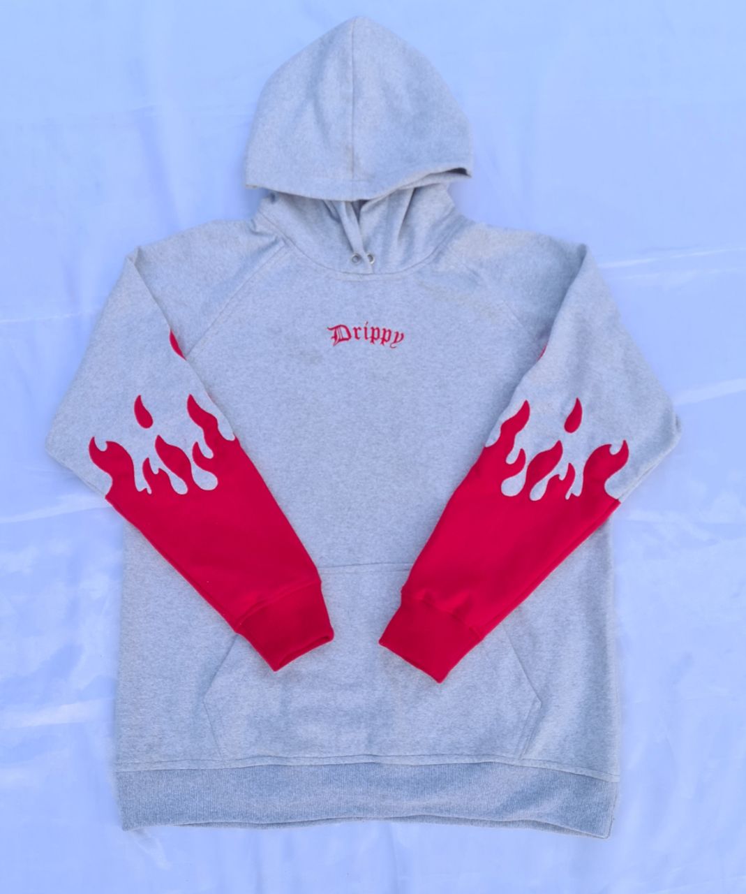 Hoodie oversized drippy Grey/red 🔥 - Image 2